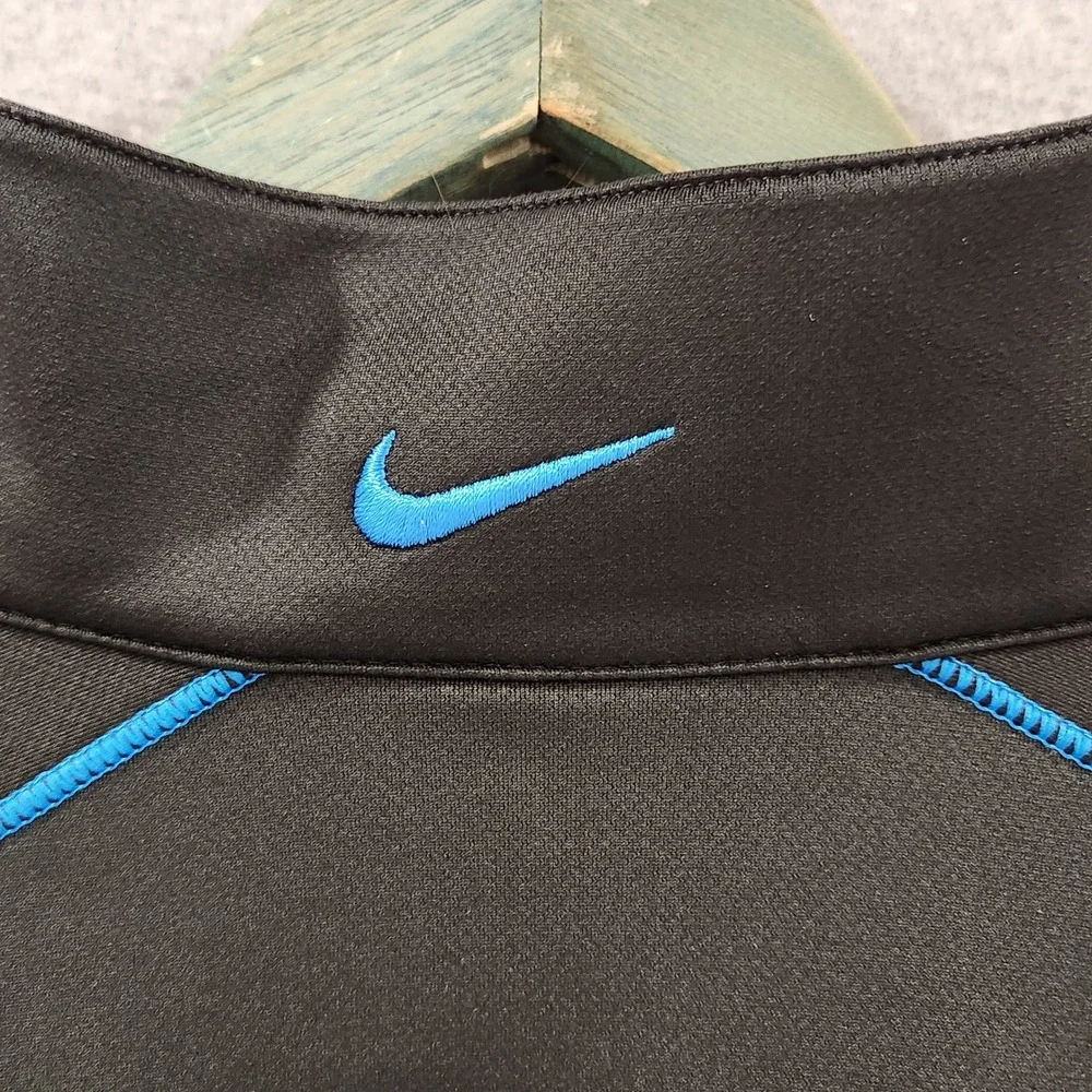 Nike Golf Mens XL Dri-FIT 1/4 Zip Pullover Black Blue RBC Logo Stretch‎